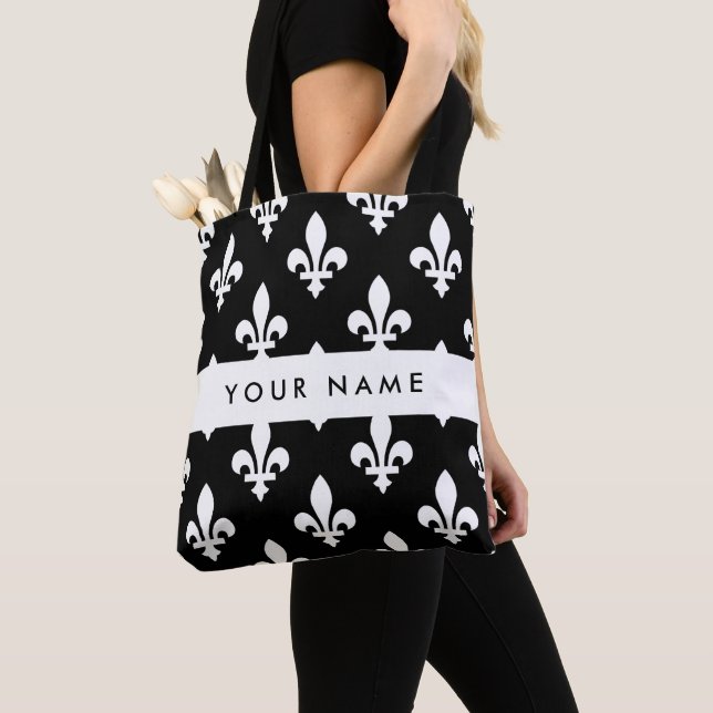 Fleur de Lis, Weiß auf Schwarz, Weiß, Ihr Name (Von Nahem)