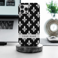 Fleur de Lis, Weiß auf Schwarz, Weiß, Ihr Name
