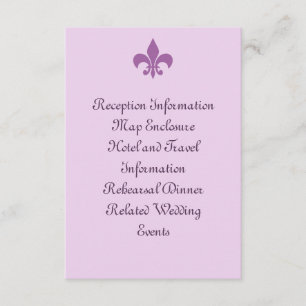 Fleur de Lise Enclosure Card in Lilacs Begleitkarte