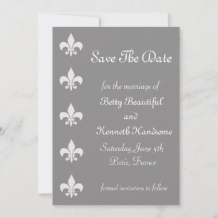 Fleur De Lise Save the Date in rauchigen Grautönen