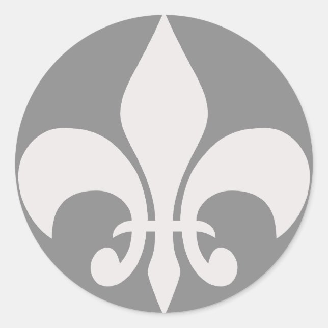 Fleur de Lise Sticker in Smokey Grays (Vorderseite)
