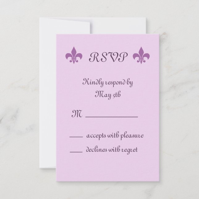Fleur de Lise UAWG in Lilacs RSVP Karte (Vorderseite)