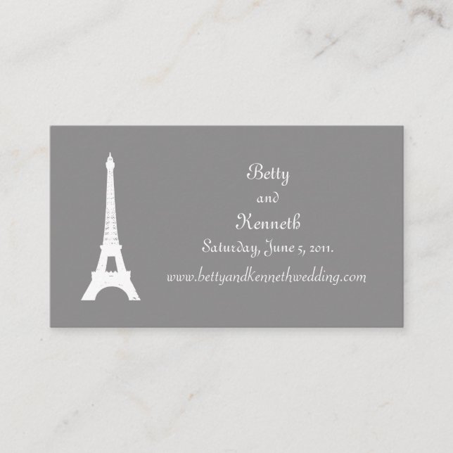 Fleur de Lise Wedding Website Card in Smokey Grays Begleitkarte (Vorderseite)