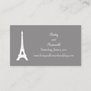 Fleur de Lise Wedding Website Card in Smokey Grays Begleitkarte