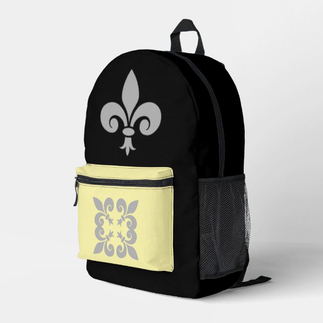 Fleur de Lys Bedruckter Rucksack (Rückseitige Ecke Rechts)