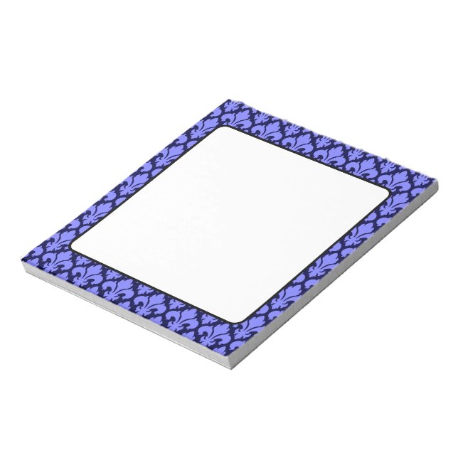 Fleur-de-Lys Blau Notizblock (Rotiert)
