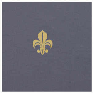 Fleur de lys franz. Liliengelb auf Marine Stoff