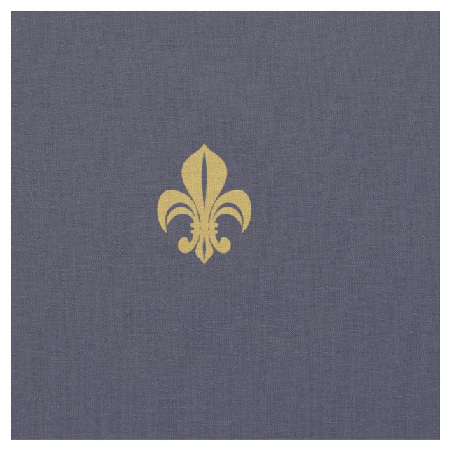 Fleur de lys franz. Liliengelb auf Marine Stoff (Nahaufnahme)