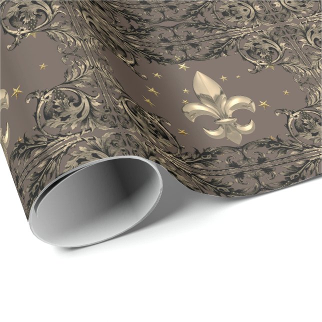 Fleur de Lys Geschenkpapier (Rolleneckpunkt)