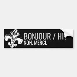 Fleur de lys métal Québec bonjour/hi - VOTRE TEXTE Autoaufkleber