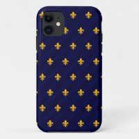 Fleur de Lys Orange-Blau