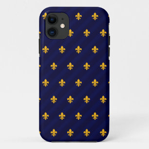 Fleur de Lys Orange-Blau Case-Mate iPhone Hülle