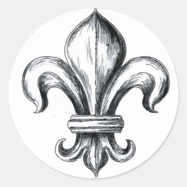 Fleur de lys runder aufkleber (Vorderseite)