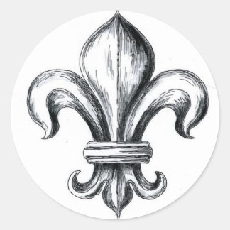 Fleur de lys runder aufkleber