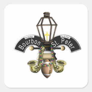 Fleur de New Orleans Quadratischer Aufkleber