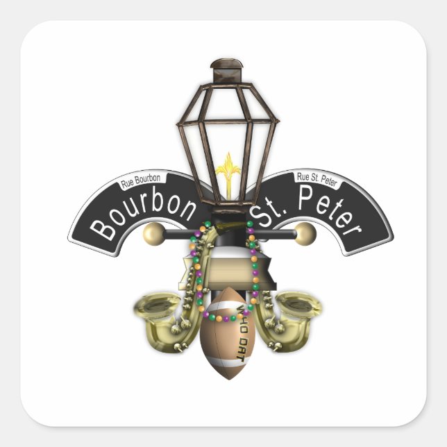 Fleur de New Orleans Quadratischer Aufkleber (Vorderseite)
