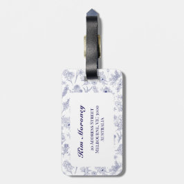 Fleur de Saison Blue and White Luggage Tag Gepäckanhänger