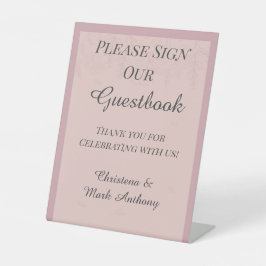 Fleur de Satin Please Sign Our Guestbook Sign Sockelschild