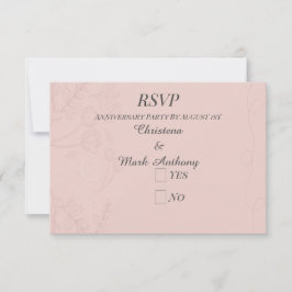 Fleur de Satin Wedding Anniversary RSVP Karte