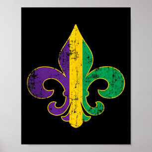 Fleur Delis Mardi Gras Symbol Louisiana Carnival N Poster
