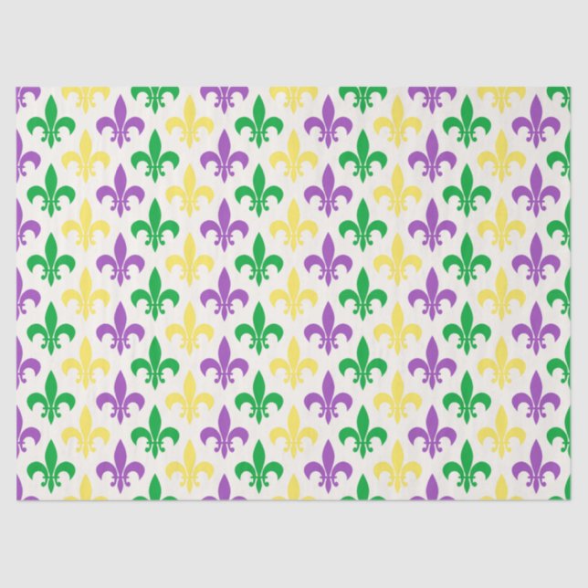 Fleur-di-lis in den Farben von Mardi Gras Seidenpapier (Vorderseite)