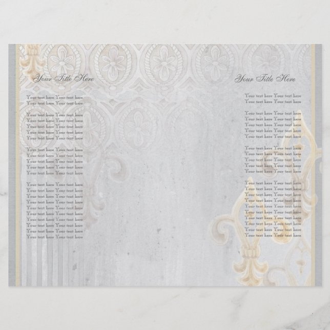Fleur di Lys Damask 2 Grau Wedding Einladung (Vorderseite)