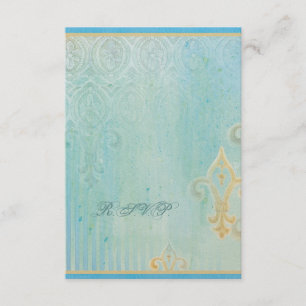 Fleur di Lys Damask 2 - Hochzeit UAWG Wartekarte RSVP Karte