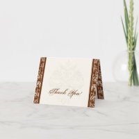 Fleur di Lys Damask - Braun Vielen Dank, dass Sie 