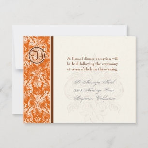 Fleur di Lys Damask - Orange Empfang Einladung