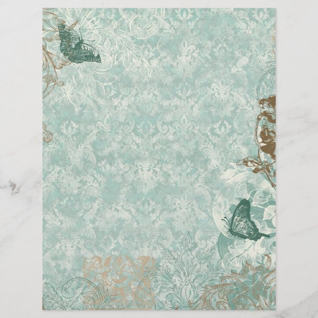 Fleur di Lys Damask - Stationery & Rezept (Vorderseite)