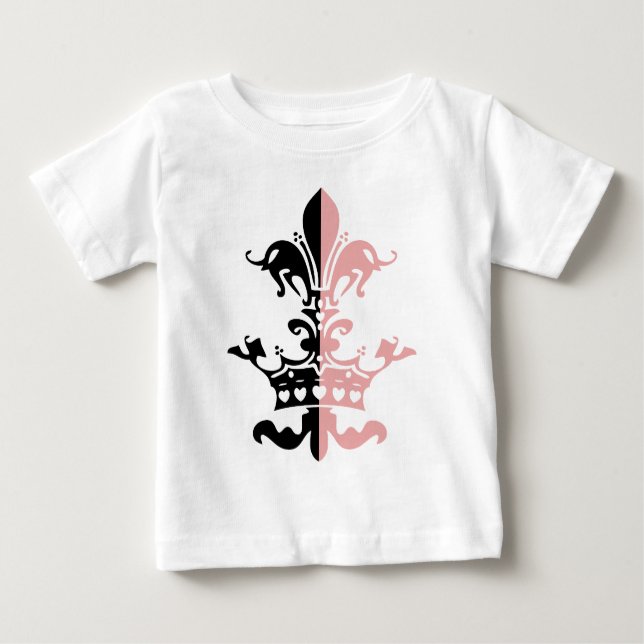 Fleur Herz-Krone - Rosa Baby T-shirt (Vorderseite)