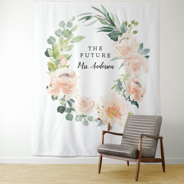Fleur Jolie Hübsch Floral Bridal Backdrop Wandteppich (Beispiel)