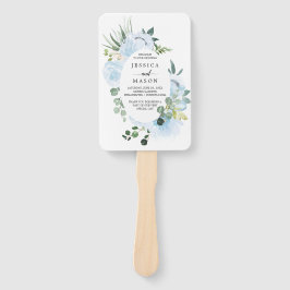 Fleur Jolie Watercolor Floral Wedding Program Fan Fächer