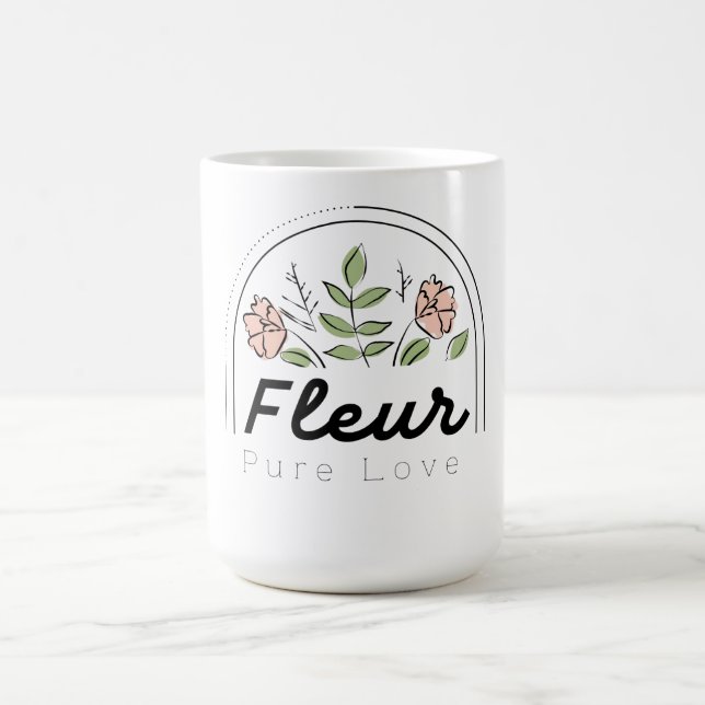 Fleur – Pure Love Florales Logo Kaffeetasse (Mittel)