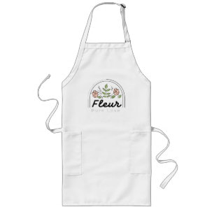 Fleur – Pure Love Florales Logo Lange Schürze