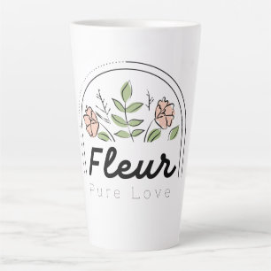 Fleur – Pure Love Florales Logo Milchtasse