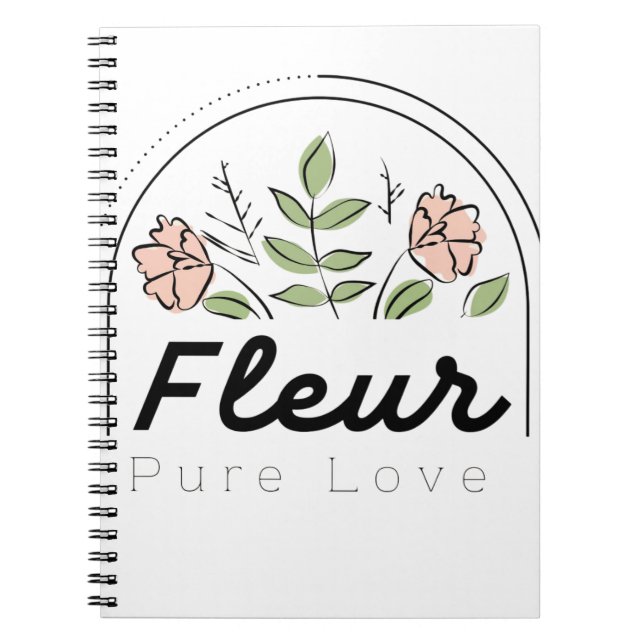 Fleur – Pure Love Florales Logo Notizblock (Vorderseite)