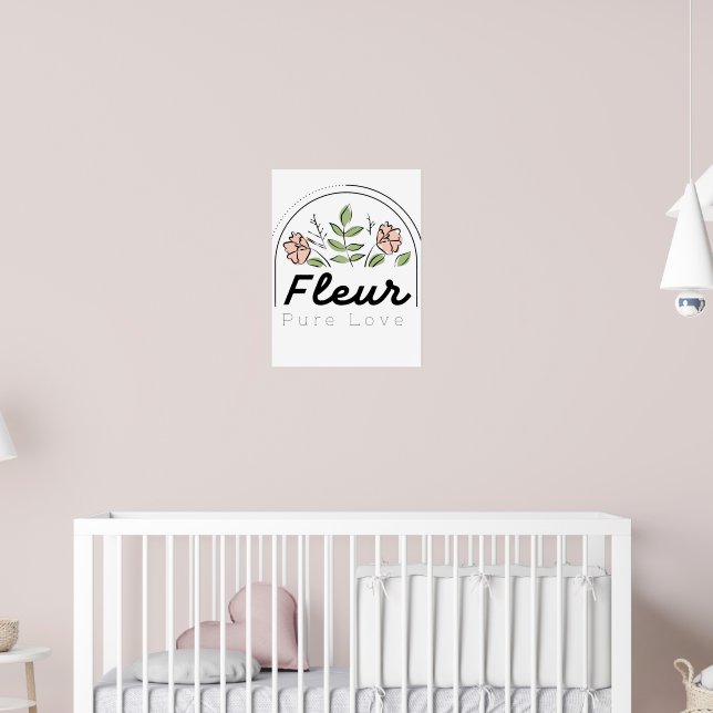 Fleur – Pure Love Florales Logo Poster (Kinderzimmer 2)