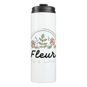 Fleur – Pure Love Florales Logo Thermosbecher