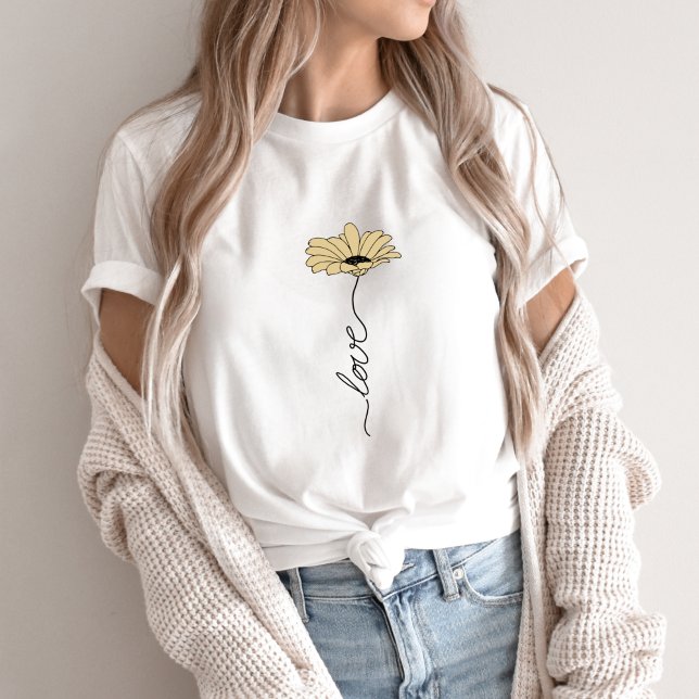 Fleur sauvage avec le mot Liebe - LIEBE Wildblume T-Shirt (Von Creator hochgeladen)