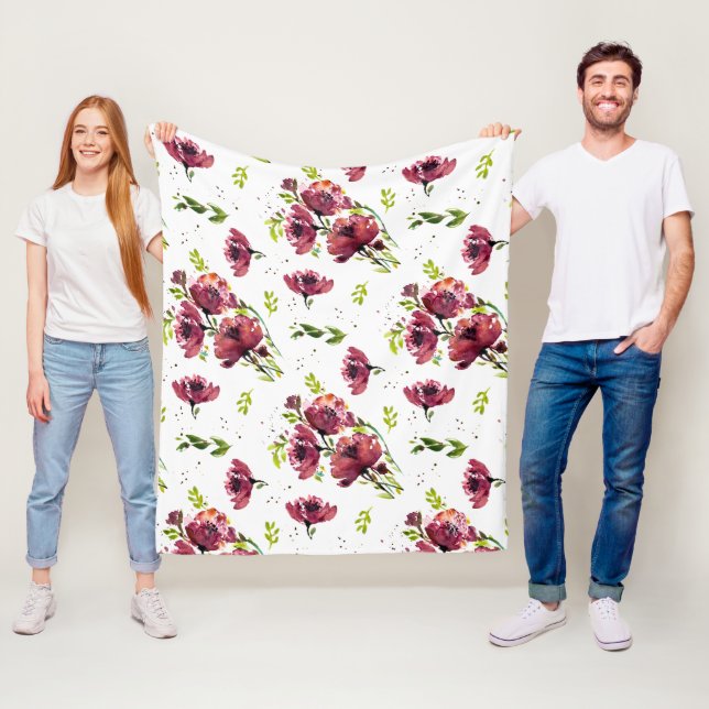 Fleur Watercolor Floral Blanket Fleecedecke (Beispiel)