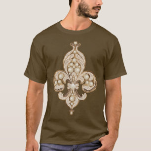Fleurdelis Luxusperle und Golddekoration T-Shirt