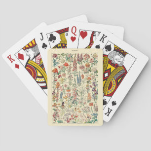 Fleurs Botanische Wildblumen Diagramm Spielkarten