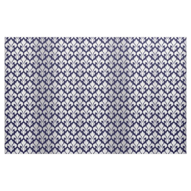 Fleurs-de-lys Silber und Blau Stoff (Fat Quarter (45,7 x 55,9 cm))