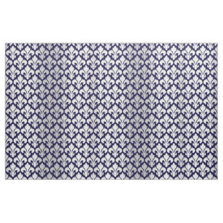 Fleurs de lys Silver and Blue Stoff