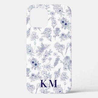 Fleurs de Saison Französisch Personalisiert Blau W Case-Mate iPhone Hülle