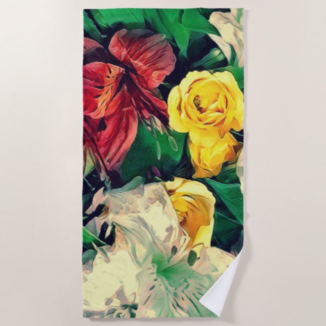 Fleurs Le Matin Strandtuch (Vorderseite)