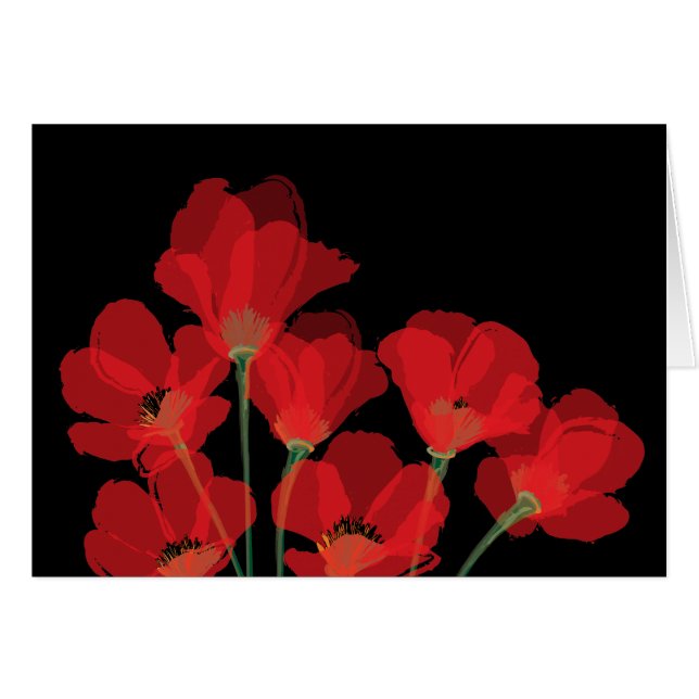 Fleurs Rouges Sur Noir (Vorderseite (Horizontal))