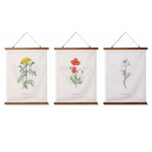 Fleurs sauvages Set von 3 Wall Tapestes
