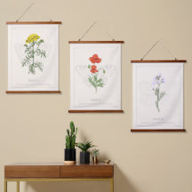 Fleurs sauvages Set von 3 Wall Tapestes
